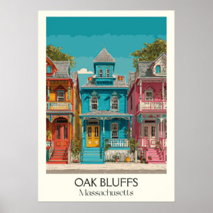Oak Bluffs MA  Gingerbread Cottages Art Poster