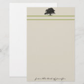 Oak-boomplant in groen briefpapier (Voorkant / Achterkant)