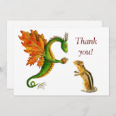 Oak Dragon & chipmunk - Hartelijk dank Bedankkaart (Voorkant / Achterkant)