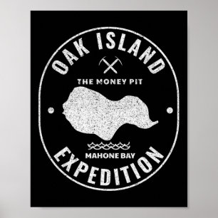 Oak Island Expeditie Treasure Hunt Retro Mysterie Poster