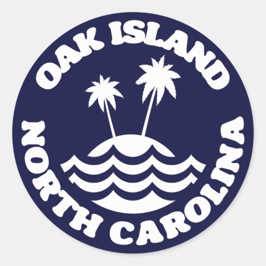 Oak Island, North Carolina Ronde Sticker (Voorkant)