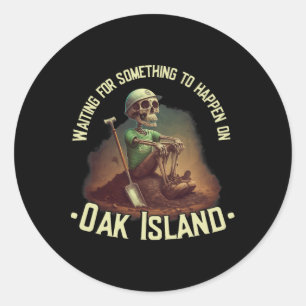 Oak Island Schat Jacht Skelet Oak Island Mijn Ronde Sticker