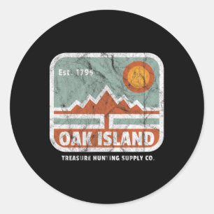 Oak Island Treasure Hunt Supply  1795 Kaart M Ronde Sticker