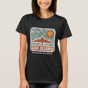 Oak Island Treasure Hunt Supply Antieke 1795 Kaart T-shirt