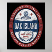 Oak Island Treasure Hunting Retro Templar Knight T Poster (Voorkant)
