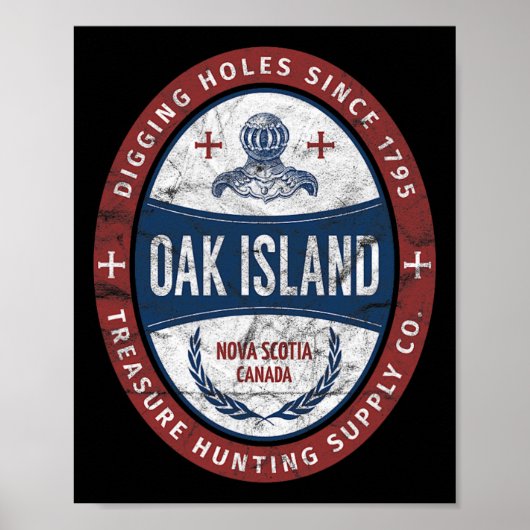 Oak Island Treasure Hunting Retro Templar Knight T Poster (Voorkant)