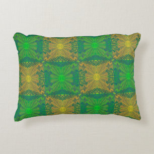 Oak King, bohemisch bloempatroon, groen & geel Decoratief Kussen
