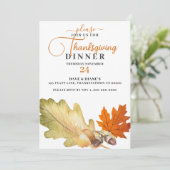 Oak Leaf & Acorns Thanksgiving Dîner Invitation (Debout devant)