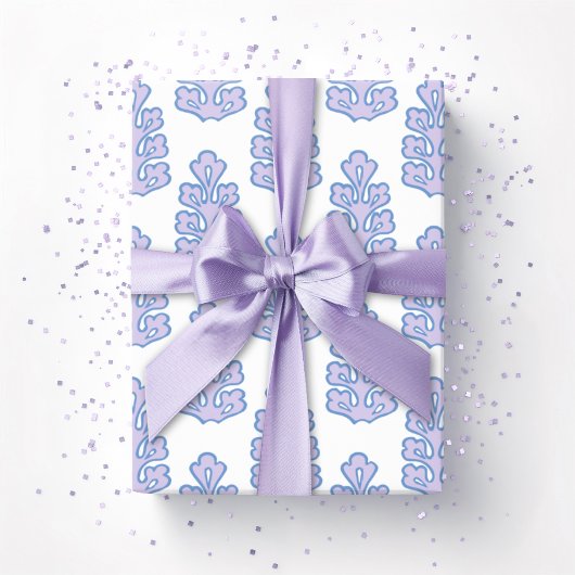 Oak Leaf in Blue and Purple Cadeaupapier