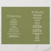 Oak Leaves Burlap Burlap Wedding Programma's (Achterkant)