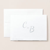 Oak Ridge Rustic Dank u Trouwfoto Zilver Folie Kaarten (Met envelop)