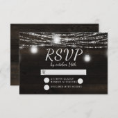 Oak Ridge Rustic Dark Wood Wedding Réponse RSVP (Devant / Derrière)