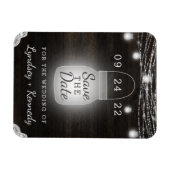 Oak Ridge Rustic Mason Jar Lights Save the Date Magneet (Horizontaal)