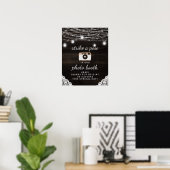 Oak Ridge Rustic Wood Foto Both Weddenschap Poster (Thuiskantoor)