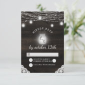 Oak Ridge Rustic Wood & Lace Wedding RSVP Réponse (Debout devant)