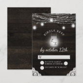 Oak Ridge Rustic Wood & Lace Wedding RSVP Réponse (Devant / Derrière)