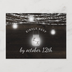 Oak Ridge Rustiek Hout Bruiloft Maaltijd Keuze RSV Briefkaart