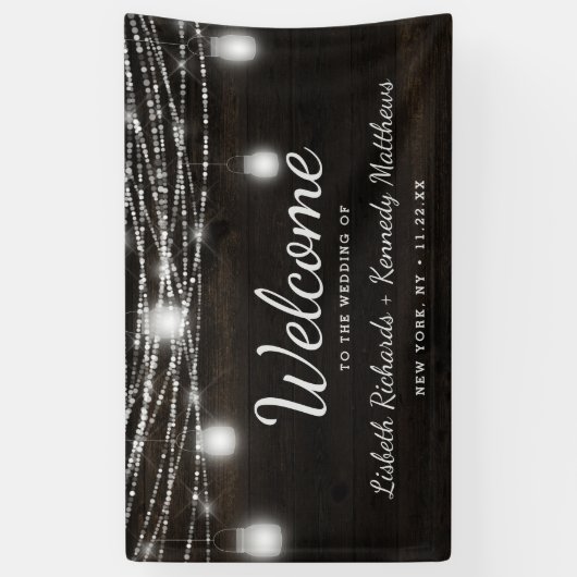 Oak Ridge Rustiek Hout & Mason Jars Bruiloft Welko Spandoek (Verticaal)