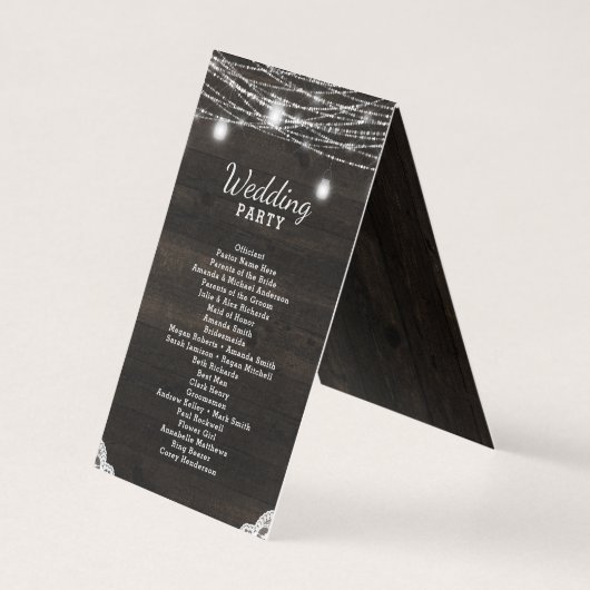 Oak Ridge Rustiek Hout Trouwceremonie Programma (Achterkant)