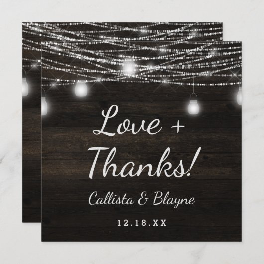 Oak Ridge Rustieke Bruiloft Liefde en Bedankt Plei (Voorkant / Achterkant)
