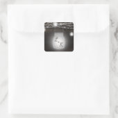 Oak Ridge Rustieke Mason Jar Monogram Bruiloft Vierkante Sticker (Tas)