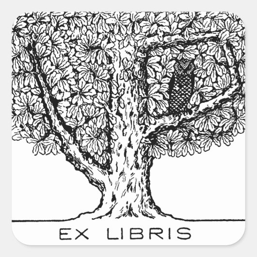 Oak Tree boekenplaat sticker (Voorkant)