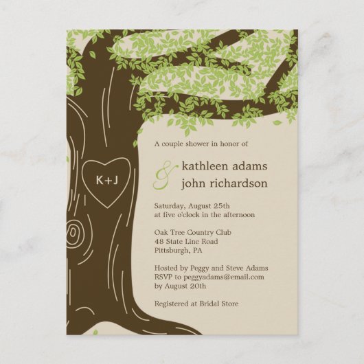 Oak Tree Couple Shower Invitation (Devant)