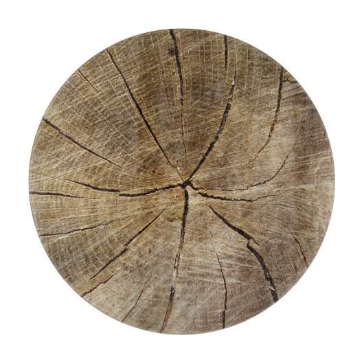 Oak Tree Cross Section Glass Choping Board Snijplank (Voorkant)