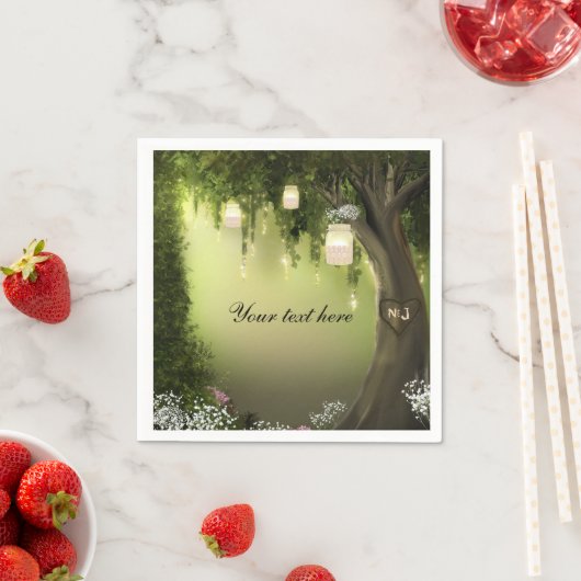 Oak Tree Enchanted Forest Garden bruiloft servette Servetten (Insitu)
