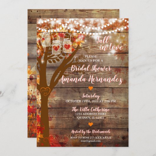 Oak Tree Fall Rustic Bridal Show Invitation (Devant / Derrière)
