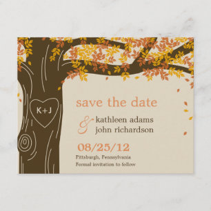 Oak Tree Fall Weddenschap Save the Date Card