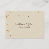 Oak Tree Fall Wedding Flat Place Cards Plaatskaartje (Achterkant)