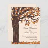 Oak Tree Heart Enregistrer la date Carte Mariage (Devant / Derrière)