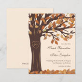 Oak Tree Heart Save the Date Weddencard (Voorkant / Achterkant)