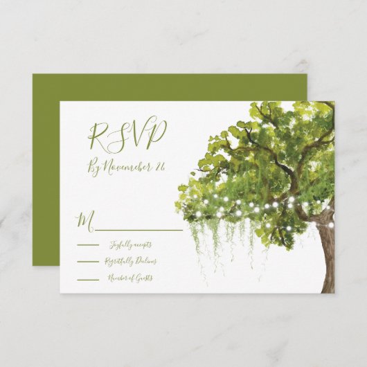 Oak Tree Moss-kaarten voor verlichting RSVP (Voorkant / Achterkant)