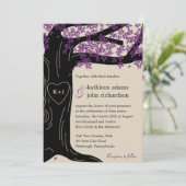 Oak Tree Paars Weddenschap Kaart (Staand voorkant)