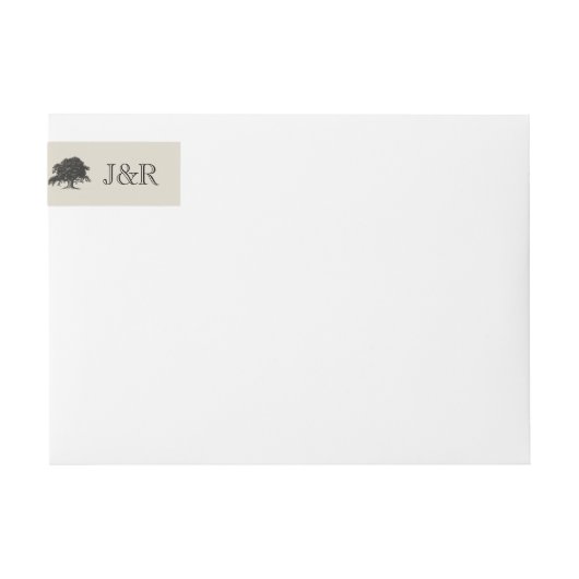 Oak Tree Plantation Gold Wedding Wrap Around Label (Voorkant)