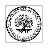 Oak Tree Rustic Border Adres Natuur en zaken Rubberstempel (Afrduk)