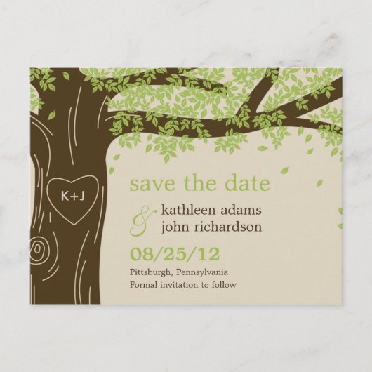 Oak Tree Sla de datum Briefkaart (Voorkant)