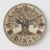 Oak Tree Wall Clock  Grote Klok (Voorkant)