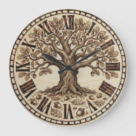 Oak Tree Wall Clock  Grote Klok