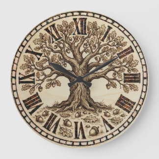 Oak Tree Wall Clock  Grote Klok