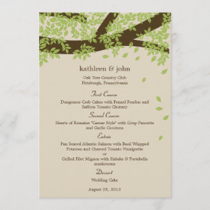 Oak Tree Weddenmenu Card Menu