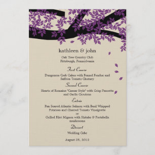 Oak Tree Weddenmenu Card Menu