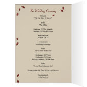 Oak Tree Weddenprogramma-kaart (Binnen (Links))