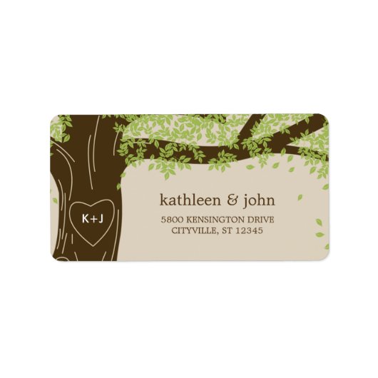 Oak Tree Wedding Adresetiketten Etiket (Voorkant)