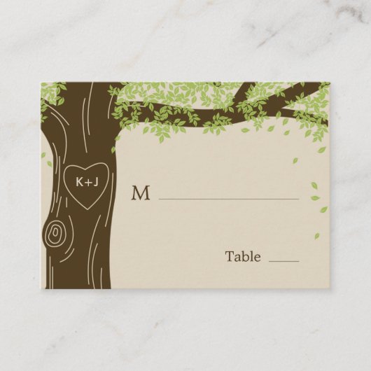 Oak Tree Wedding Flat Place Cards Plaatskaartje (Voorkant)