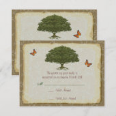 Oak Tree Wedding Matching RSVP Kaartje (Voorkant / Achterkant)