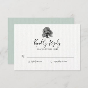  Oak Tree Wedding RSVP-kaart Kaart