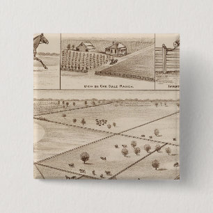 Oakdale Ranch Vierkante Button 5,1 Cm